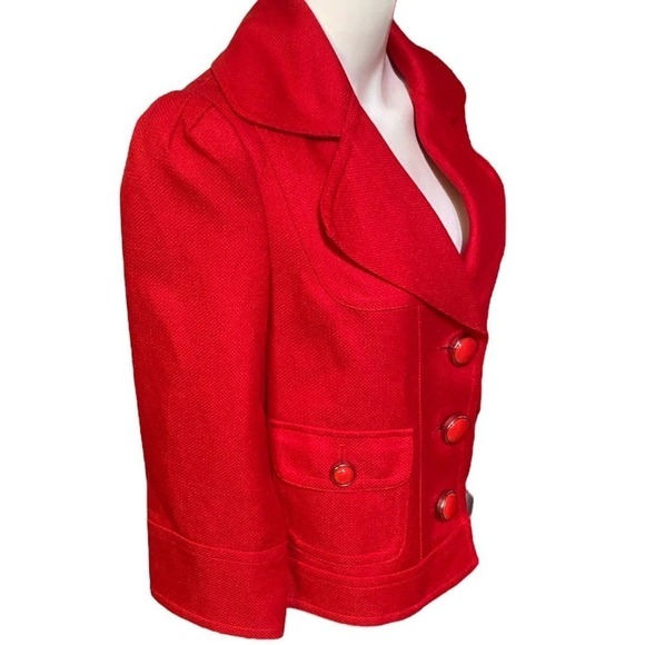 Nygard Collection Red Linen Blend Spring/Summer Red Jacket Size 6 NEW - Picture 2 of 6